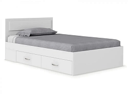 Двуспальная кровать Mio Tesoro Абрау с ящиками 160x200 (белый текстурный)
