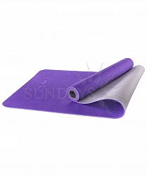 Коврик для йоги и фитнеса Starfit FM-201 TPE 173x61x0.5 см (фиолетовый/серый)