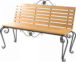 Скамья садовая AMC A1 1А1 131x58x89 (черный/светлое дерево)