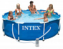 28202 Каркасный бассейн Intex METAL FRAME 305х76см + фильтр-насос 1250 л.ч, картриджный фильтр