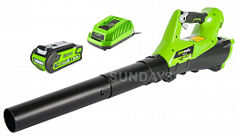 Воздуходув аккумуляторный Greenworks G40ABK4, 40V, с 1хАКБ 4 А.ч и ЗУ 2400807UB