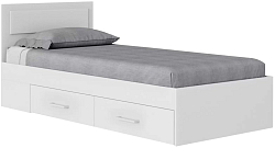 Односпальная кровать Mio Tesoro Абрау с ящиками 90x200 (белый текстурный)