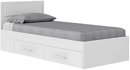 Односпальная кровать Mio Tesoro Абрау с ящиками 90x200 (белый)