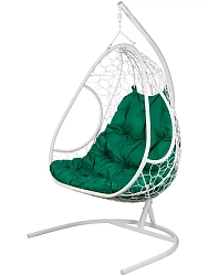 Кресло подвесное BiGarden Primavera White (двойной,зеленая подушка)