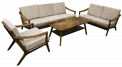 Полный комплект мягкой мебели Sundays HARRISON RT639, каучуковое дерево