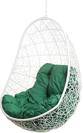 Кресло подвесное BiGarden Easy White BS (без стойки, зеленая подушка)
