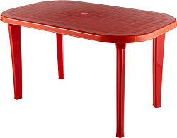 Стол пластиковый Ellastik Plast Овальный 136x82x74 (красный)