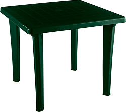Стол пластиковый Ellastik Plast Элластик Квадратный 85x85x74 (темно-зеленый)