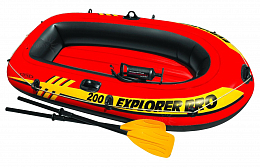 Надувная лодка двухместная Explorer 200 Set Intex (Интекс) 58357NP 196х102х33см с пластик. веслами и насосом