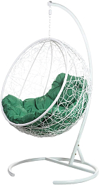 Кресло подвесное BiGarden Kokos White (зеленая подушка)