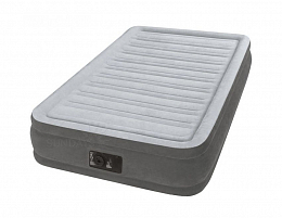 67766 Надувной матрас Intex COMFORT PLUSH HORIZONTAL BEAM AIRBED 99x191x33см (Twin), со встроенным насосом