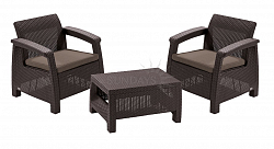 Комплект мебели KETER Corfu Weekend Set (2 кресла+столик), коричневый