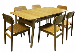 Комплект обеденной мебели Greenington CURRANTE G-0022-CA/G-0023-CA, бамбук, карамель