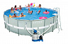 Каркасный бассейн Intex Ultra Frame 28334/54958 549х132 см + фильтр-насос, набор для ручной чистки, лестница, волейбольная сетка, подстилка, покрывало