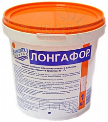 Средство Маркопул Кемиклс Лонгафор для дезинфекции воды, таблетки 200 г (банка), 1 кг